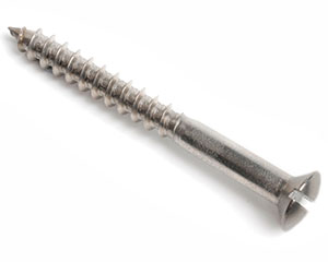 4.0 X 20 SLOT RAISED CSK WOODSCREW DIN 95 A4 ST/ST